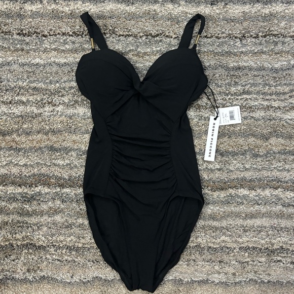 Black Robin Piccone One Piece Sz 8 NWT | Robin Piccone One Piece Swimsuit | Swim - Picture 1 of 12